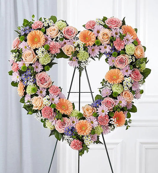 Floral Heart Tribute- Pastel