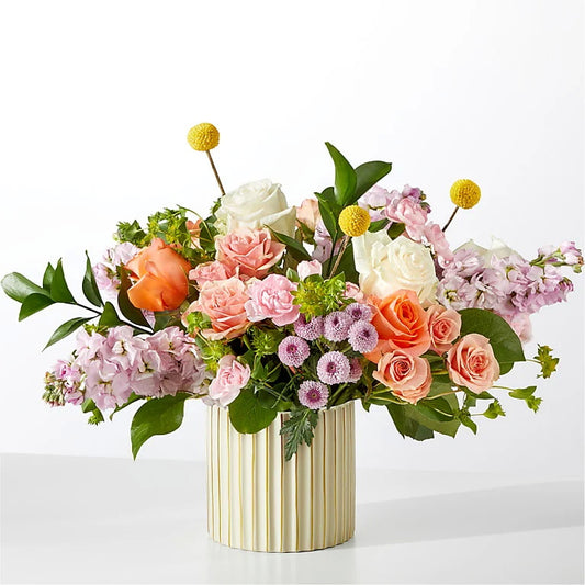 French Market Bouquet with Ivory Vase